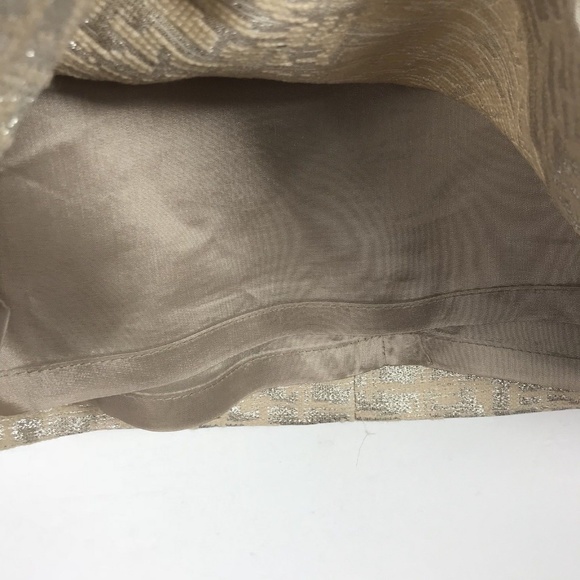 New Loft Pencil Gold Skirt Silver Sparkle Lined - Picture 5 of 7